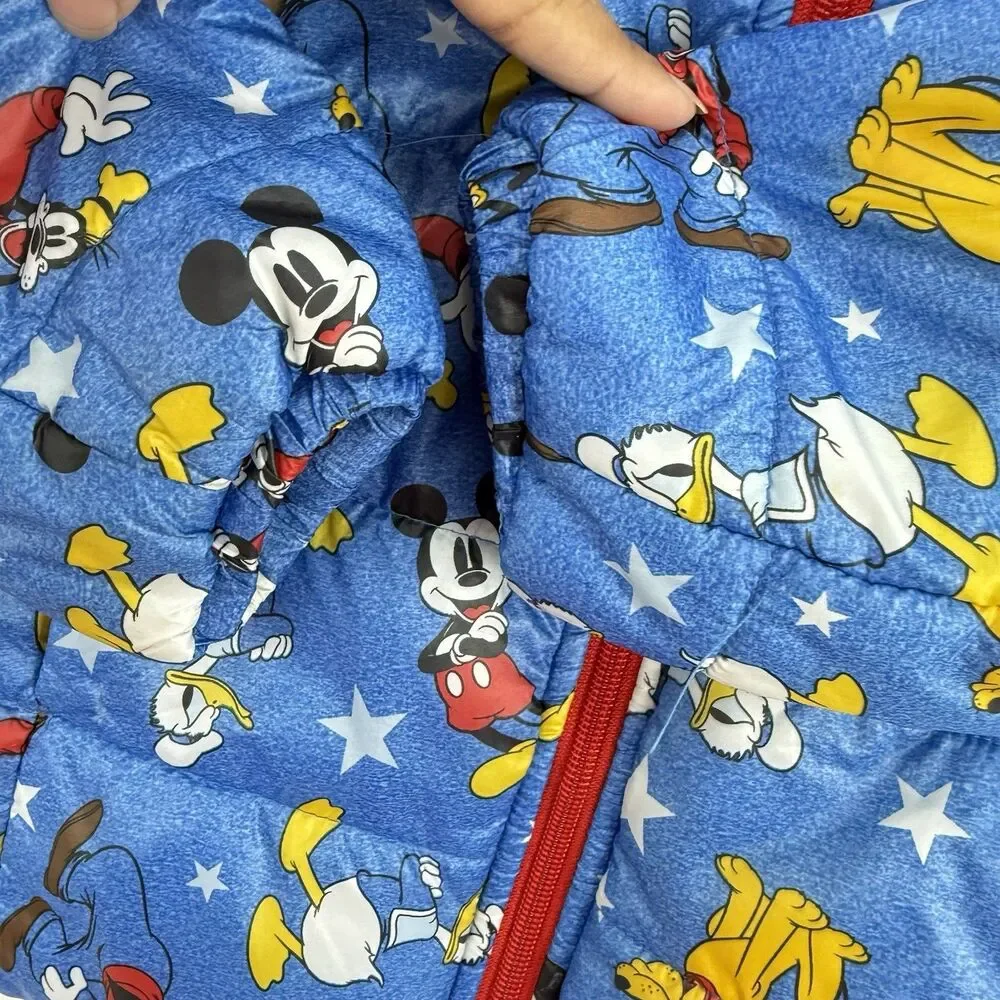 DISNEY Store Mickey Mouse Blue LightWeight Puffy Puffer Jacket Size 7/8